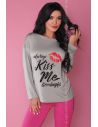Ženska pidžama Sweet Kiss 108 siva-roza