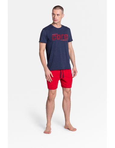 Moška pižama Oxford 38285-59X rdeče-modra