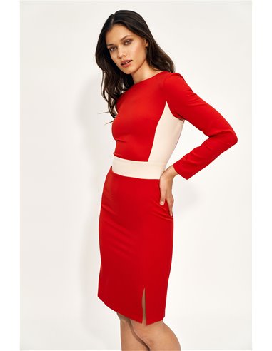 Ženska rdeča obleka S207